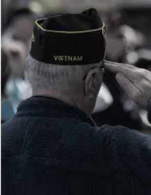 Photo of a Vietnam Vet saluting