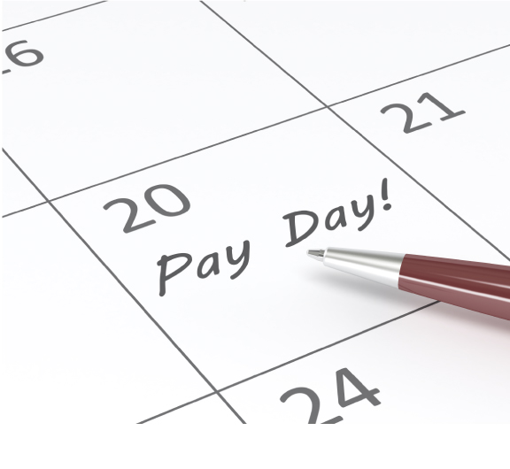Image of calendar with Pay Day marked on it